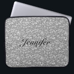 Capa Para Notebook 2 Monograma de Cinzas de prata elegantes<br><div class="desc">A cinza de prata elegante brilha e brilha. Monograma personalizado e opcional. Disponível em outros produtos e que pode ser solicitado para qualquer um dos produtos oferecidos no Zazzle.</div>
