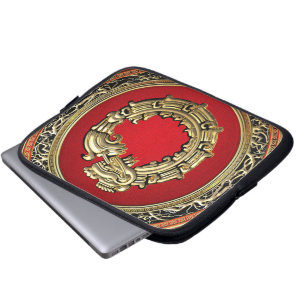 Capa Para Notebook [300] Deus Serpente Quetzalcoatl [Dourado]