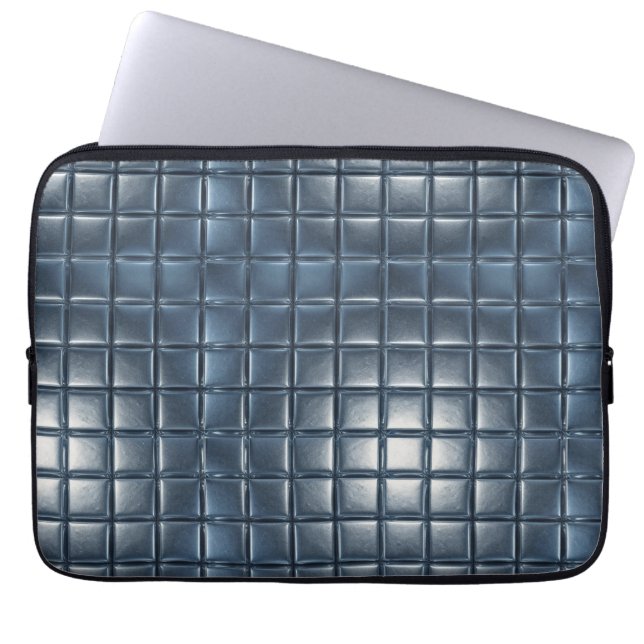 Capa Para Notebook 3D Metallic Blue-Gray Tile Pattern with Highlights (Frente)