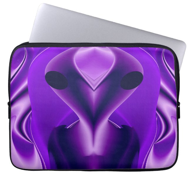 Capa Para Notebook 3D Sonhos Roxos Arco-Íris, Alienígena (Frente)