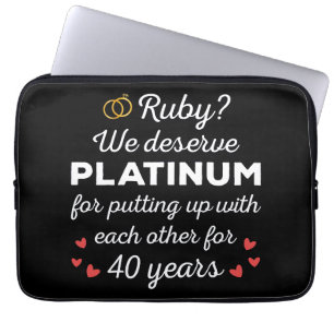 Capa Para Notebook 40º Aniversário do Casamento I - Casal Ruby Funny