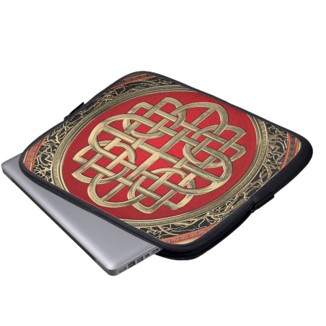 Capa Para Notebook [400] Nó Dourado Celta Sagrado Cruz (Frente Inferior)
