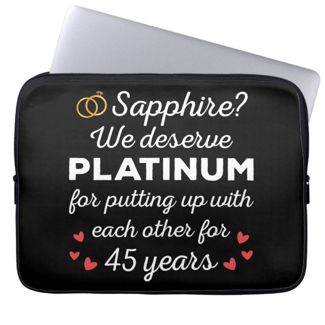 Capa Para Notebook 45º aniversário de casamento I - Casal Engraçado S (Frente)