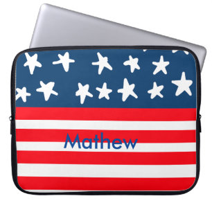 Capa Para Notebook 4 de julho dia de independência adicionar nome tex