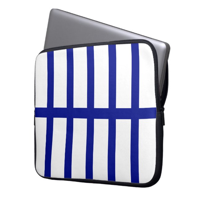 Capa Para Notebook 5 Bolsa de laptop de faixas azuis divididas (Frente Esquerda)