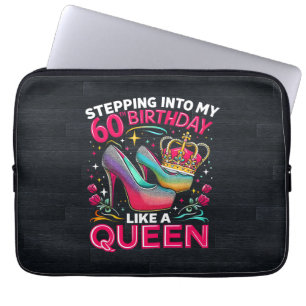 Capa Para Notebook 60º aniversário como Rainha Feliz 60 Anos Mulheres