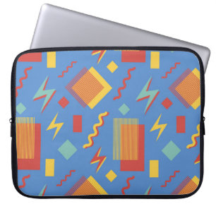 Capa Para Notebook 90s padrão perfeito. Fundo Memphis. Geometri