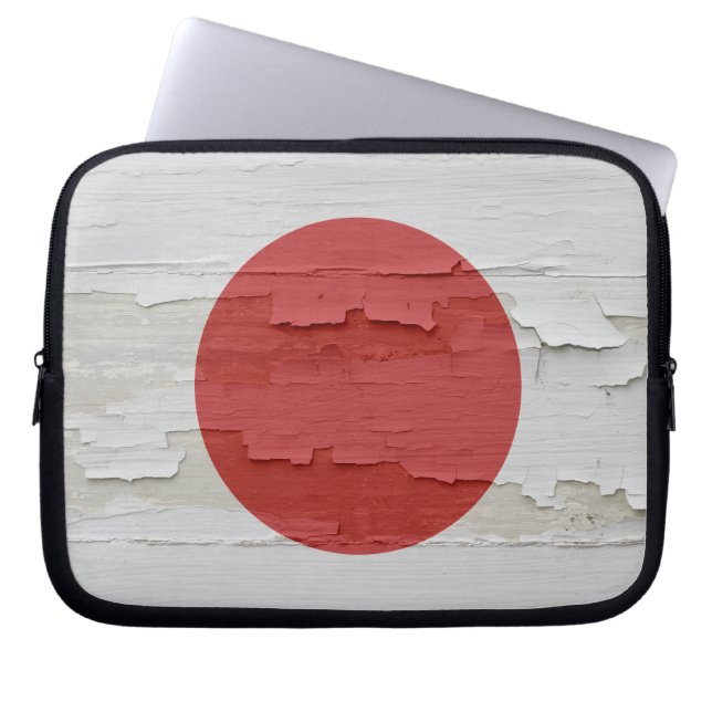 Capa Para Notebook A bandeira de Japão resistiu à pintura (Frente)