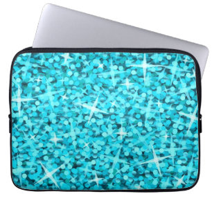 Capa Para Notebook A bolsa de laptop azul do Glitz 13 polegadas