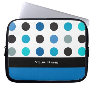 Capa Para Notebook A bolsa de laptop azul e branca das bolinhas e da