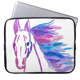 Capa Para Notebook A bolsa de laptop boémia selvagem do cavalo por