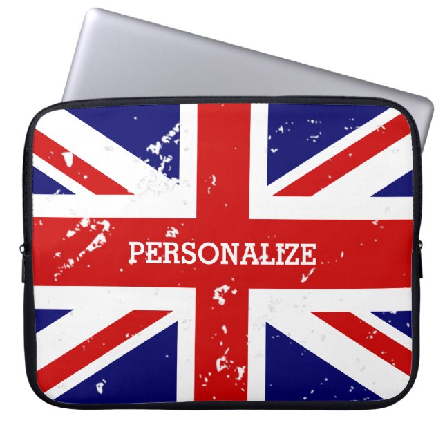 Capa Para Notebook A bolsa de laptop britânica da bandeira de Union (Frente)