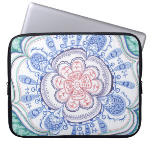 Capa Para Notebook A bolsa de laptop colorida da mandala