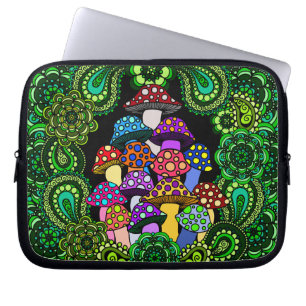 Capa Para Notebook A bolsa de laptop colorida dos cogumelos
