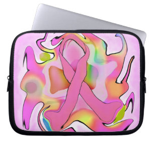 Capa Para Notebook A bolsa de laptop cor-de-rosa da fita do cancro da