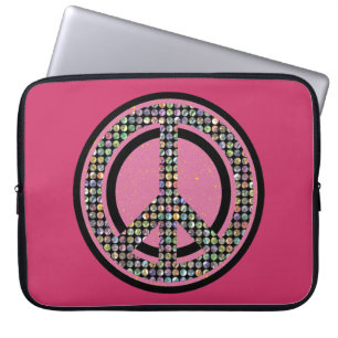Capa Para Notebook A bolsa de laptop COR-DE-ROSA SEQUINED da PAZ