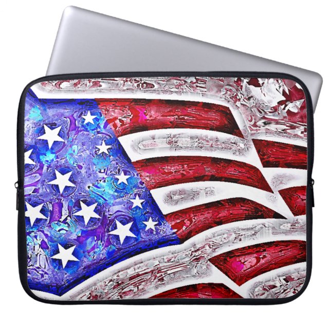 Capa Para Notebook A bolsa de laptop da BANDEIRA AMERICANA (Frente)
