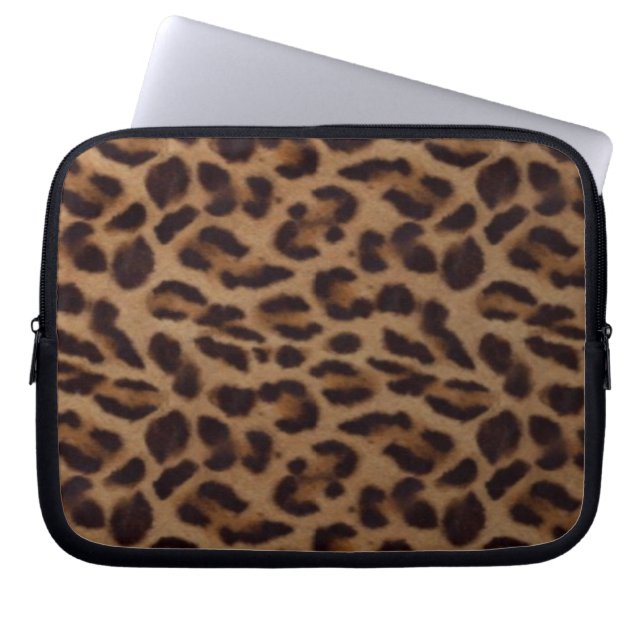 Capa Para Notebook A bolsa de laptop da ilusão da pele do leopardo (Frente)