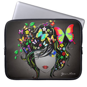 Capa Para Notebook A bolsa de laptop da menina 1 da borboleta