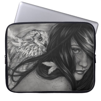 Capa Para Notebook A bolsa de laptop da menina da coruja das