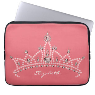 Capa Para Notebook A bolsa de laptop da princesa Tiara Coroa