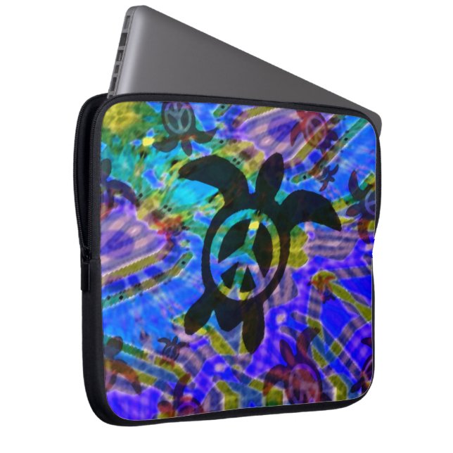 Capa Para Notebook A bolsa de laptop da tartaruga da paz (Frente Esquerda)