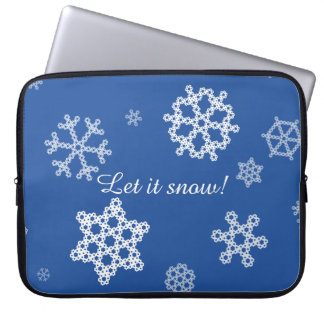 Capa Para Notebook A bolsa de laptop de queda dos flocos de neve