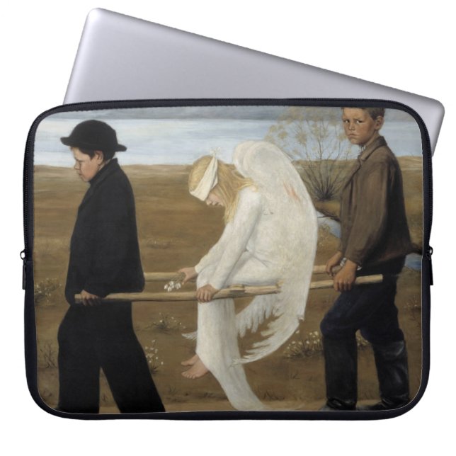 Capa Para Notebook A bolsa de laptop do Anjo Ferido de Simberg (Frente)