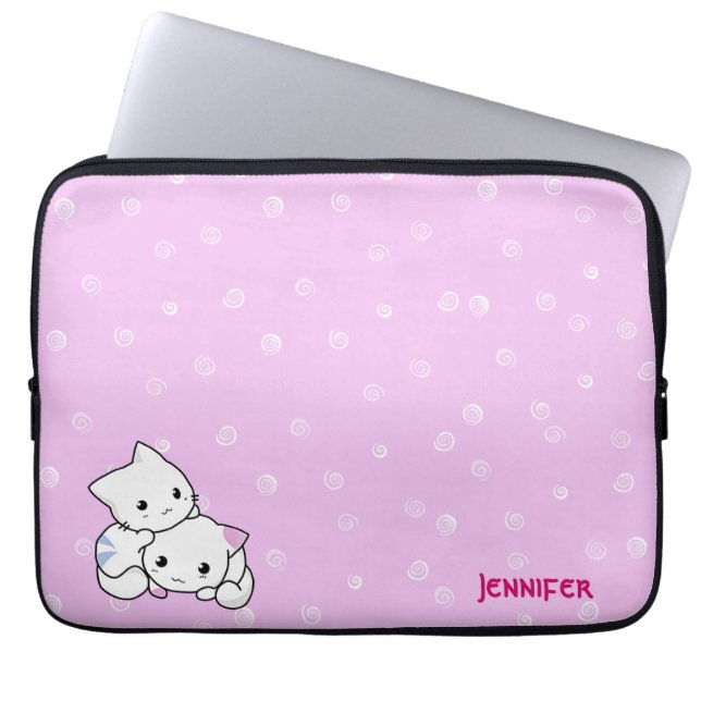 Capa Para Notebook A bolsa de laptop do casal do gato (Frente)