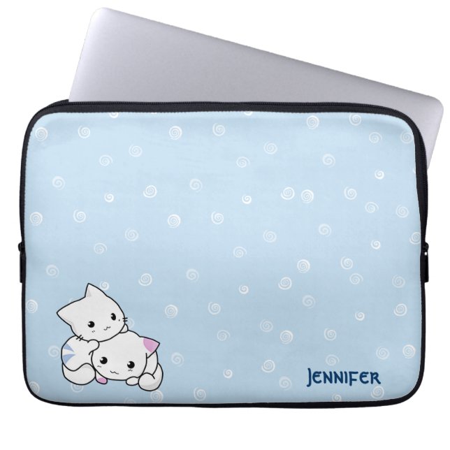 Capa Para Notebook A bolsa de laptop do casal do gato (Frente)