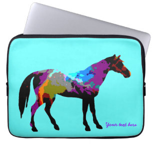 Capa Para Notebook A bolsa de laptop do cavalo de raça do Aqua