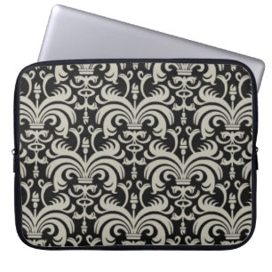 Capa Para Notebook A bolsa de laptop do desenhista: Damasco preto