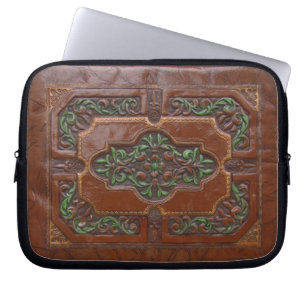 Capa Para Notebook A bolsa de laptop do ~ do olhar do couro gravado