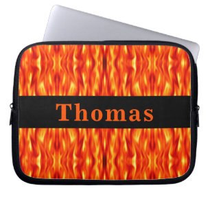 Capa Para Notebook A bolsa de laptop do fogo do abstrato da laranja