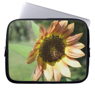 Capa Para Notebook A bolsa de laptop do girassol do pêssego