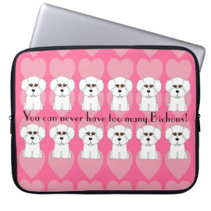 Capa Para Notebook A bolsa de laptop do humor do cão de Bichon Frise