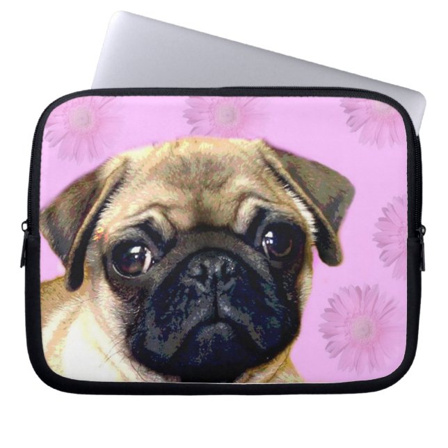 Capa Para Notebook A bolsa de laptop do neopreno do Pug 10 polegadas (Frente)