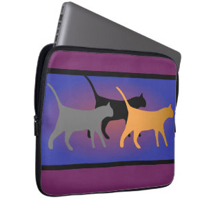 Capa Para Notebook A bolsa de laptop do neopreno do trio do gato