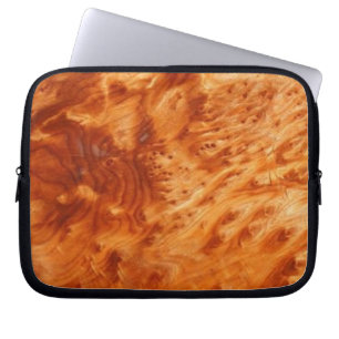 Capa Para Notebook A bolsa de laptop do Woodgrain do Burl do fogo
