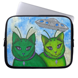 Capa Para Notebook A bolsa de laptop estrangeira da arte do gato da