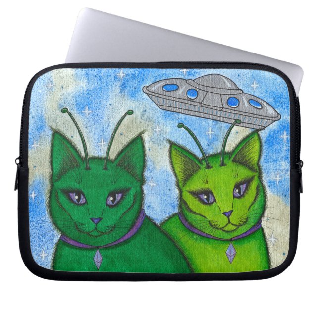 Capa Para Notebook A bolsa de laptop estrangeira da arte do gato da (Frente)