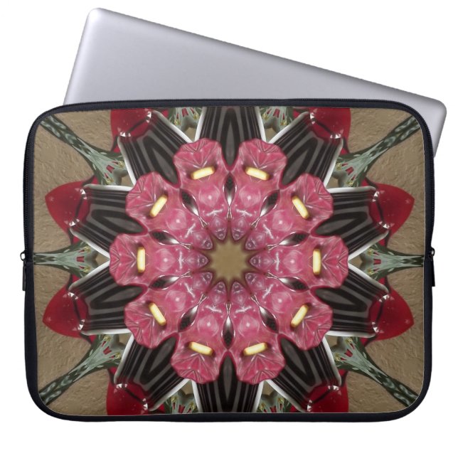 Capa Para Notebook A bolsa de laptop floral do caleidoscópio (Frente)