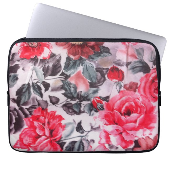 Capa Para Notebook A bolsa de laptop floral do neopreno 13 polegadas (Frente)