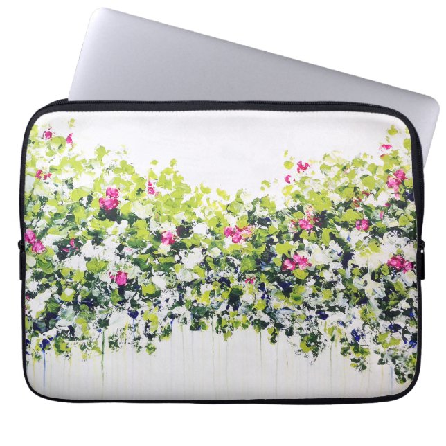 Capa Para Notebook A bolsa de laptop floral verde do verão (Frente)