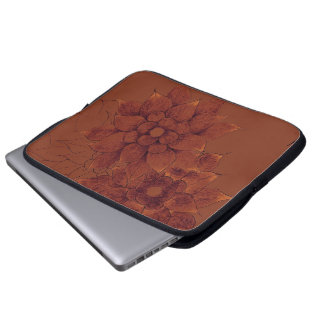 Capa Para Notebook a bolsa de laptop--Flores de bronze