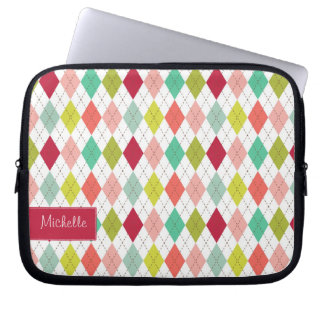 Capa Para Notebook A bolsa de laptop formal da xadrez de Argyle com