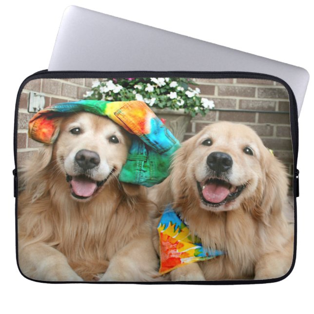 Capa Para Notebook A bolsa de laptop Groovy do golden retriever (Frente)