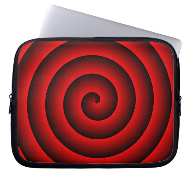 Capa Para Notebook A bolsa de laptop hipnótica vermelha e preta (Frente)