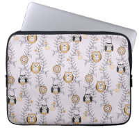 A bolsa de laptop moderna das corujas