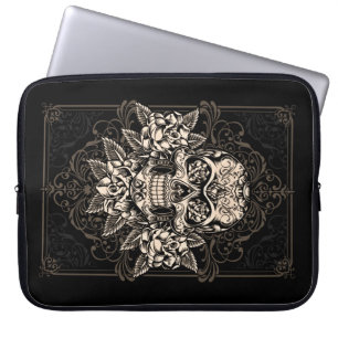 Capa Para Notebook A bolsa de laptop ornamentado do crânio do açúc